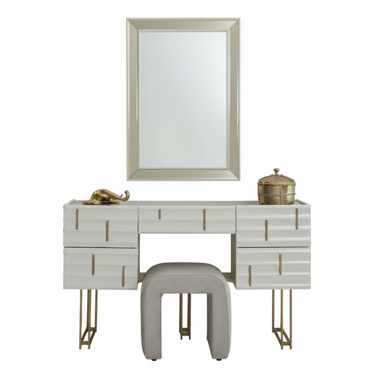 Comoda de Dormitor cu Oglinda si Taburet, Baku H