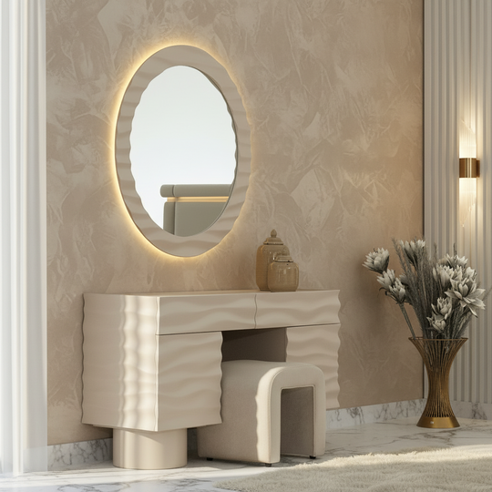 Comoda de Dormitor cu Oglinda si Taburet, Sili H