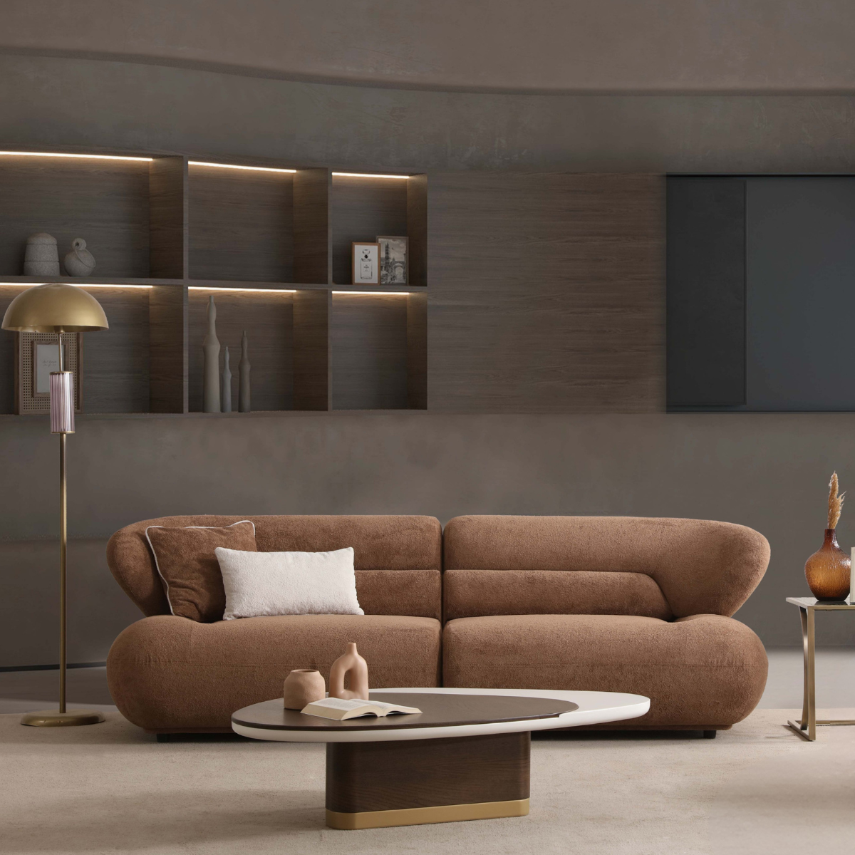 Canapea Bucle 3 locuri cu extensie, Lux Air