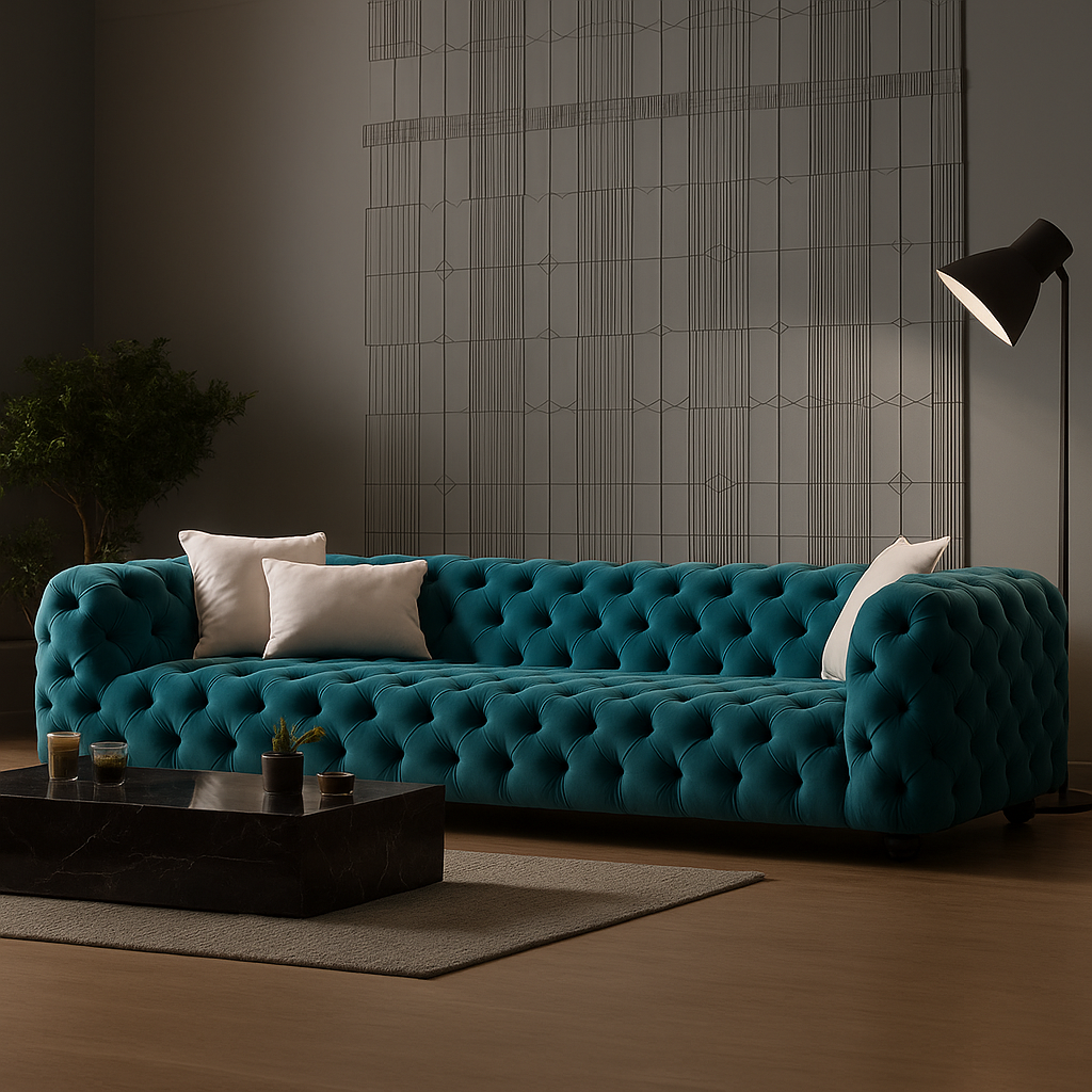 Canapea cu spumă memory, Infinity Chester ,turcoaz