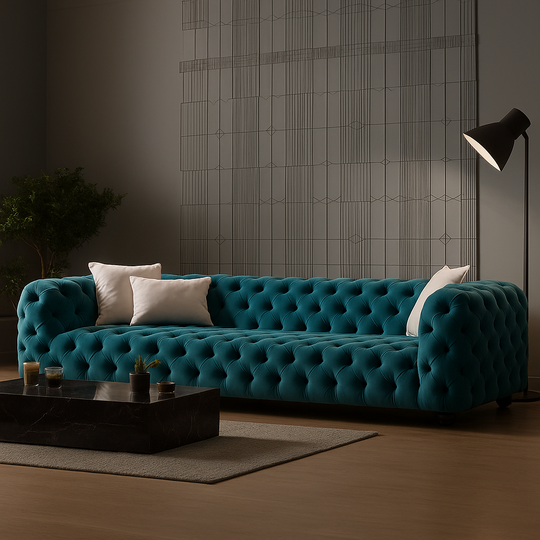 Canapea cu spumă memory, Infinity Chester ,turcoaz