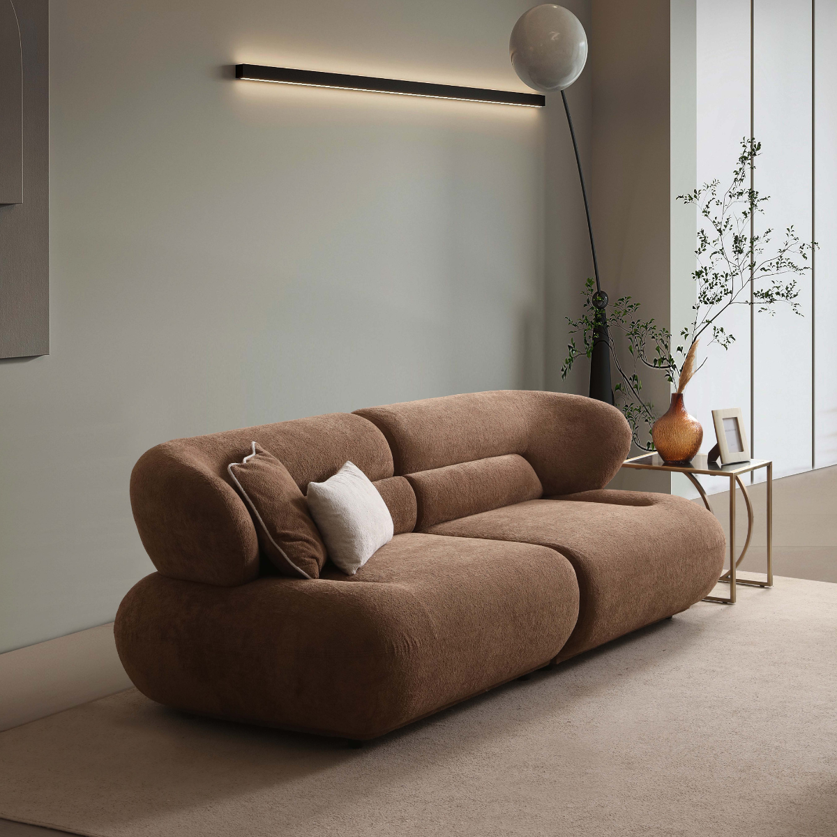 Canapea Bucle 3 locuri cu extensie, Lux Air