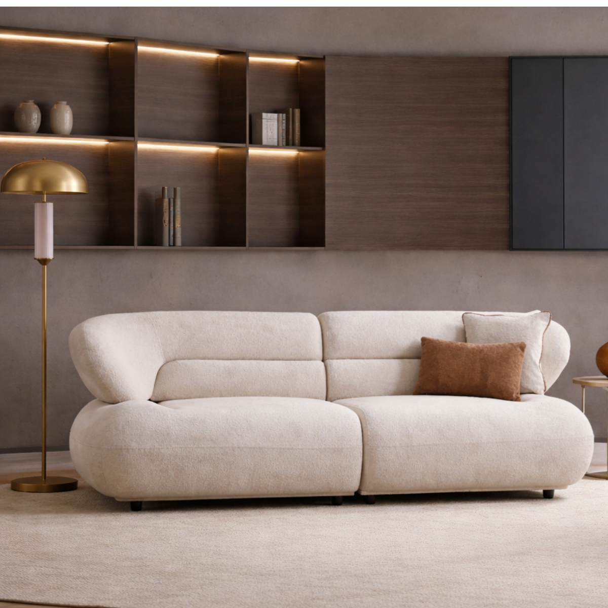 Canapea Bucle 3 locuri cu extensie, Lux Air