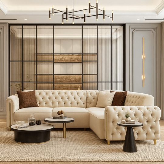 Coltar Chester fix 305x245 cm, Asel ,crem /gold