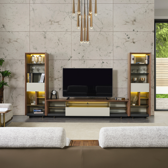 Comoda TV cu rafturi, Pietra