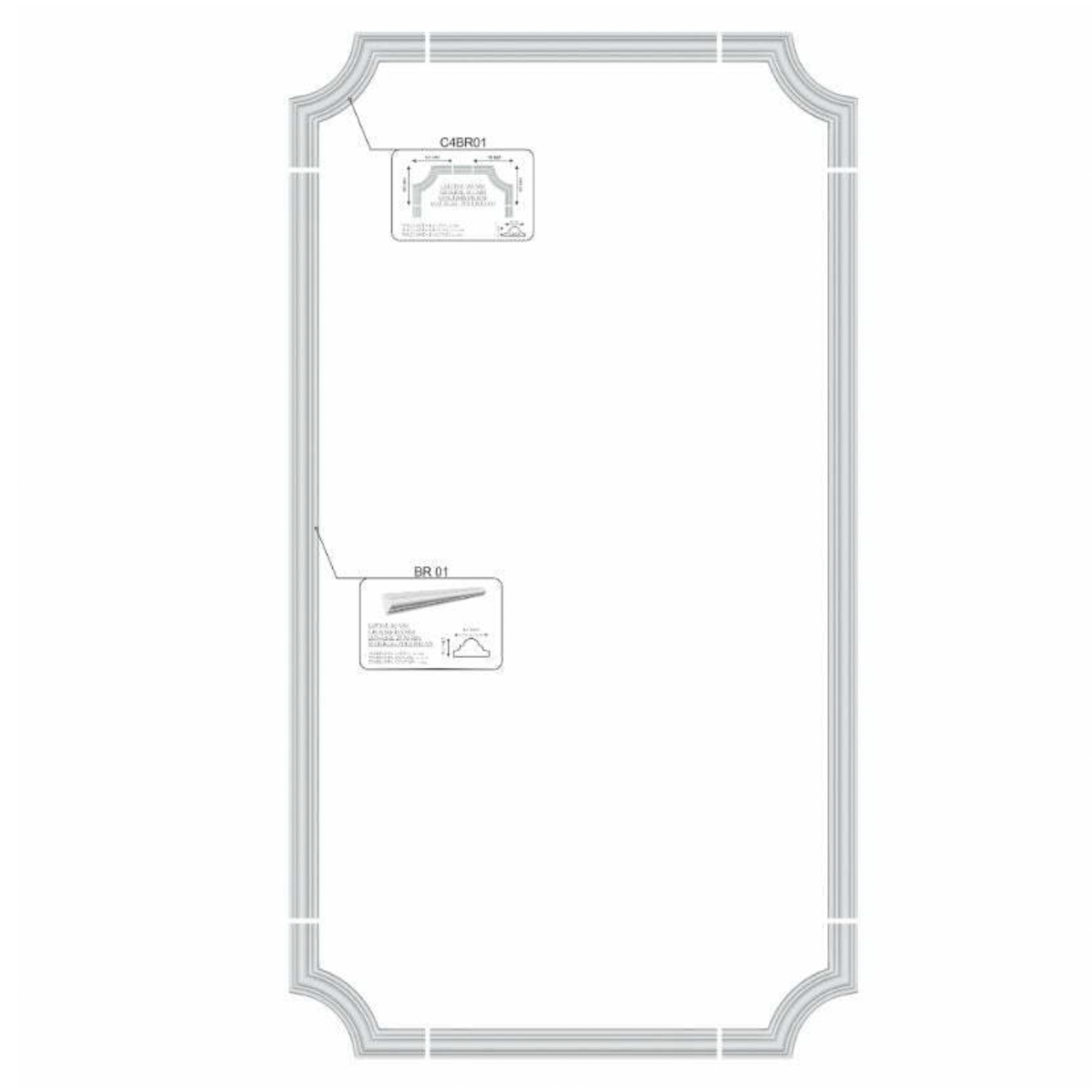 Brau poliuretan de interior BR01 dimensiuni 40x20x2000mm