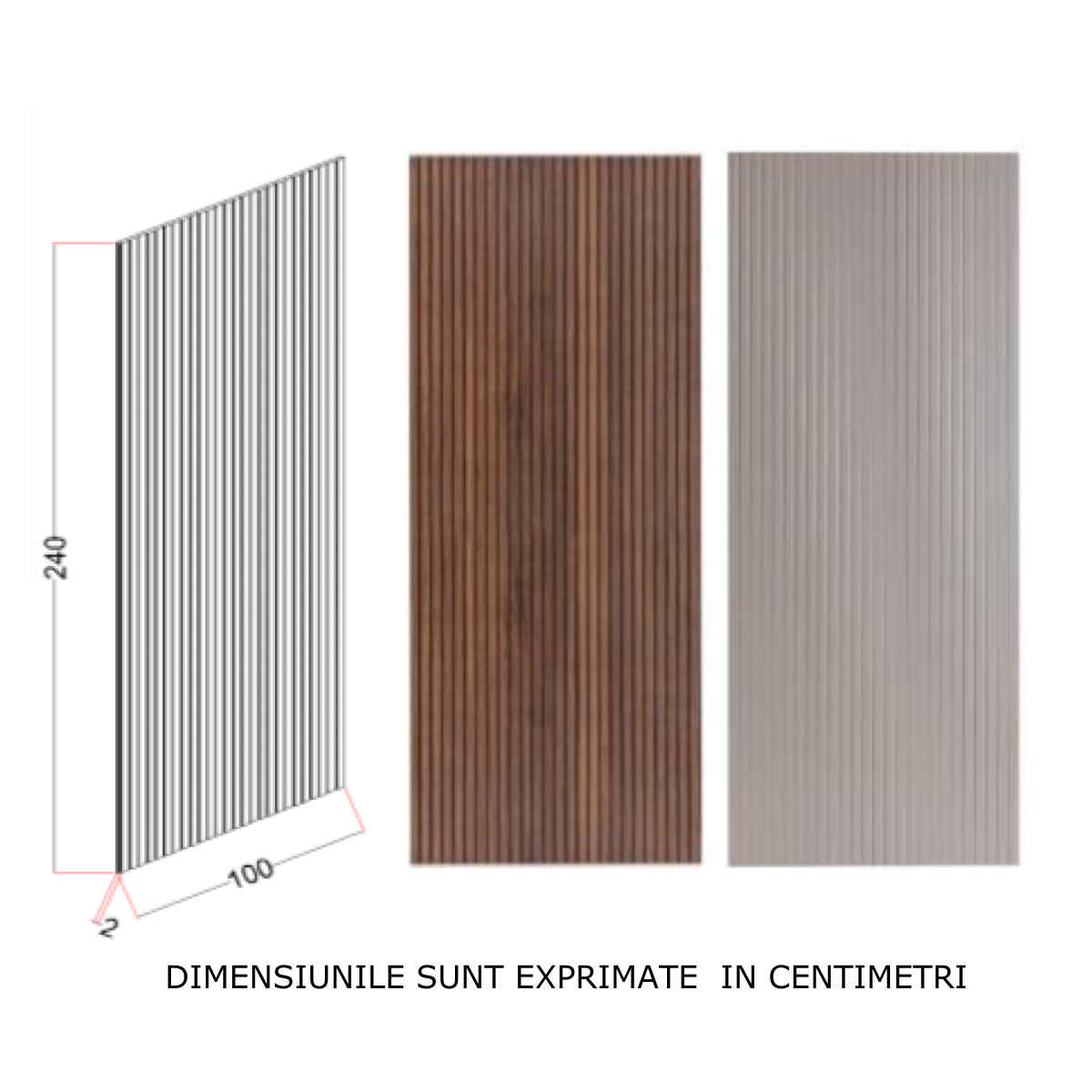 Panou Liniar 3D De Interior Mdf vopsit Riflaj IDOL,  dimensiuni 1000×200x2400mm