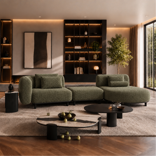 Coltar Modular Bouclé Galla – design modern pentru living
