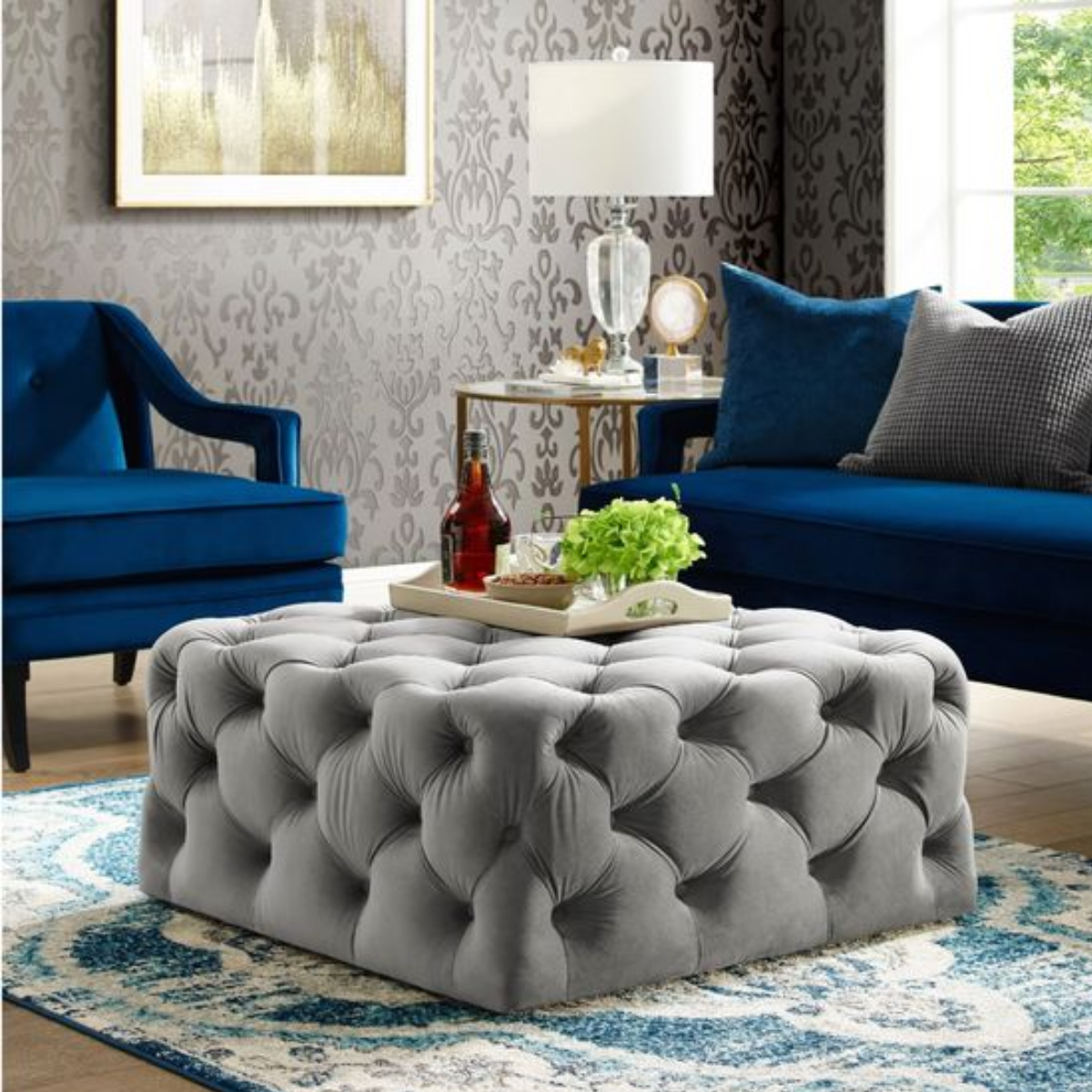 Taburet Tapitat Chesterfield, Milano