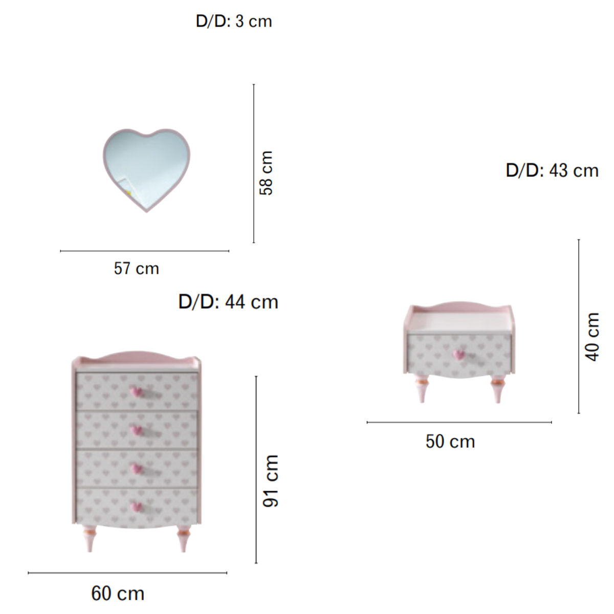 Set pentru Copii Configuratia 2, Dormitor Love