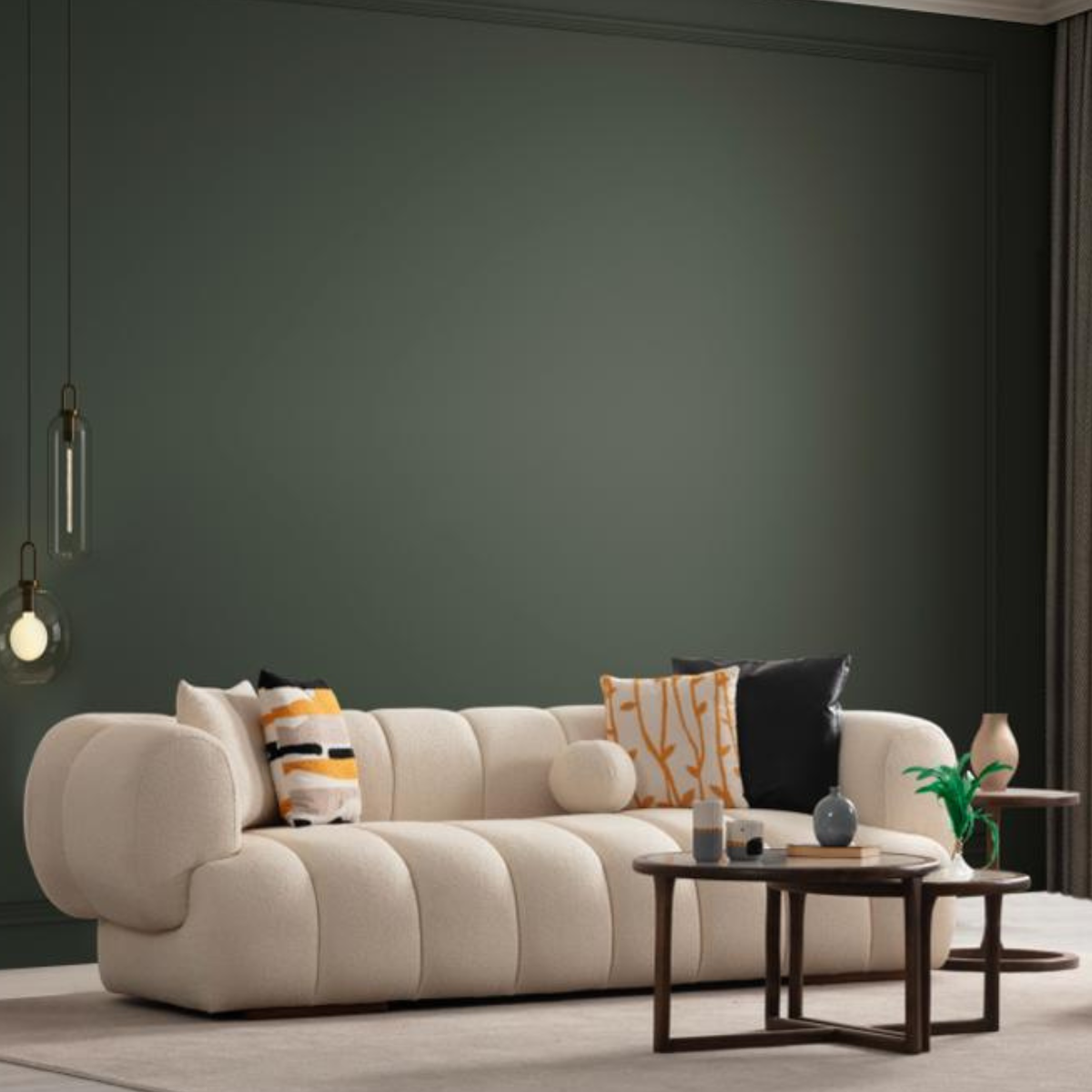 Canapea modernă cu 3 locuri bucle, Morandi