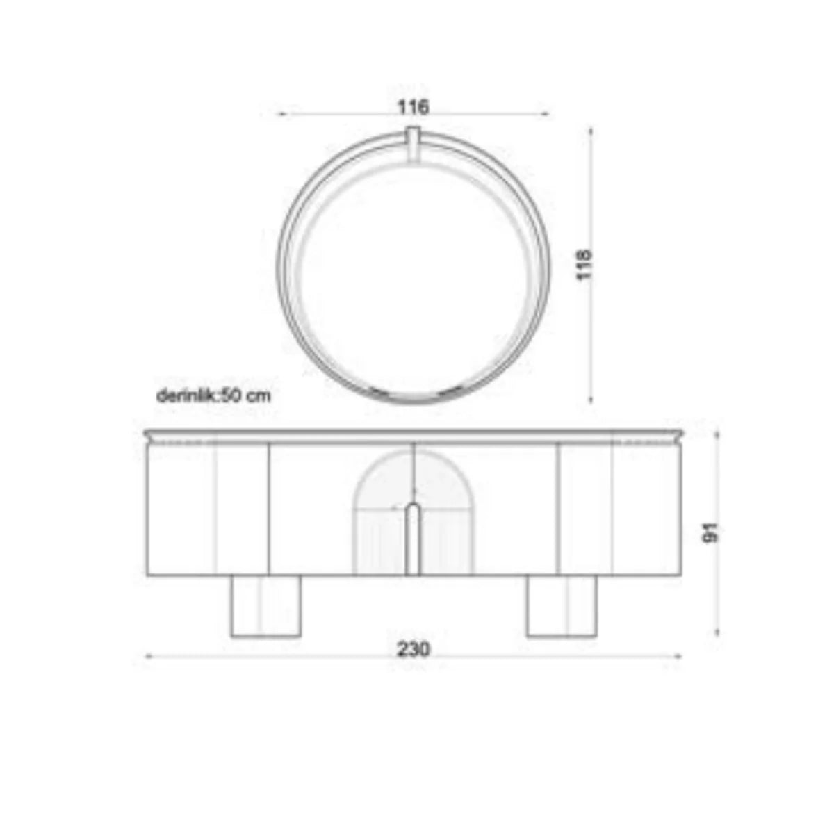 Set masă dining cu 4 scaune, banchetă și comodă cu oglindă Aura
