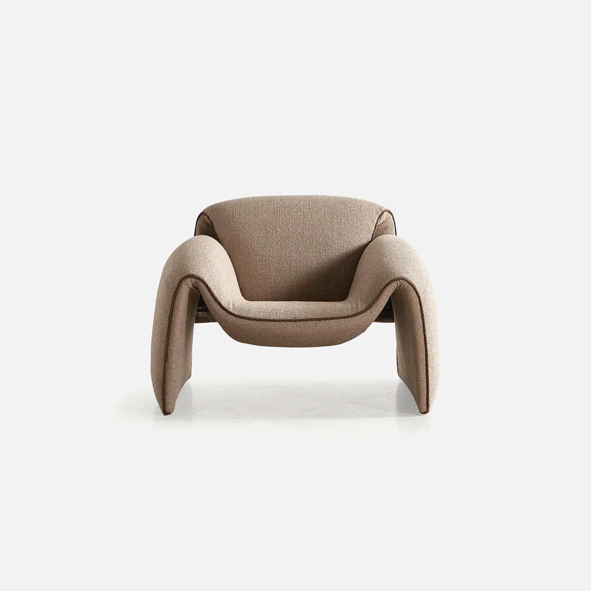 Modern armchair with a unique design on a white background