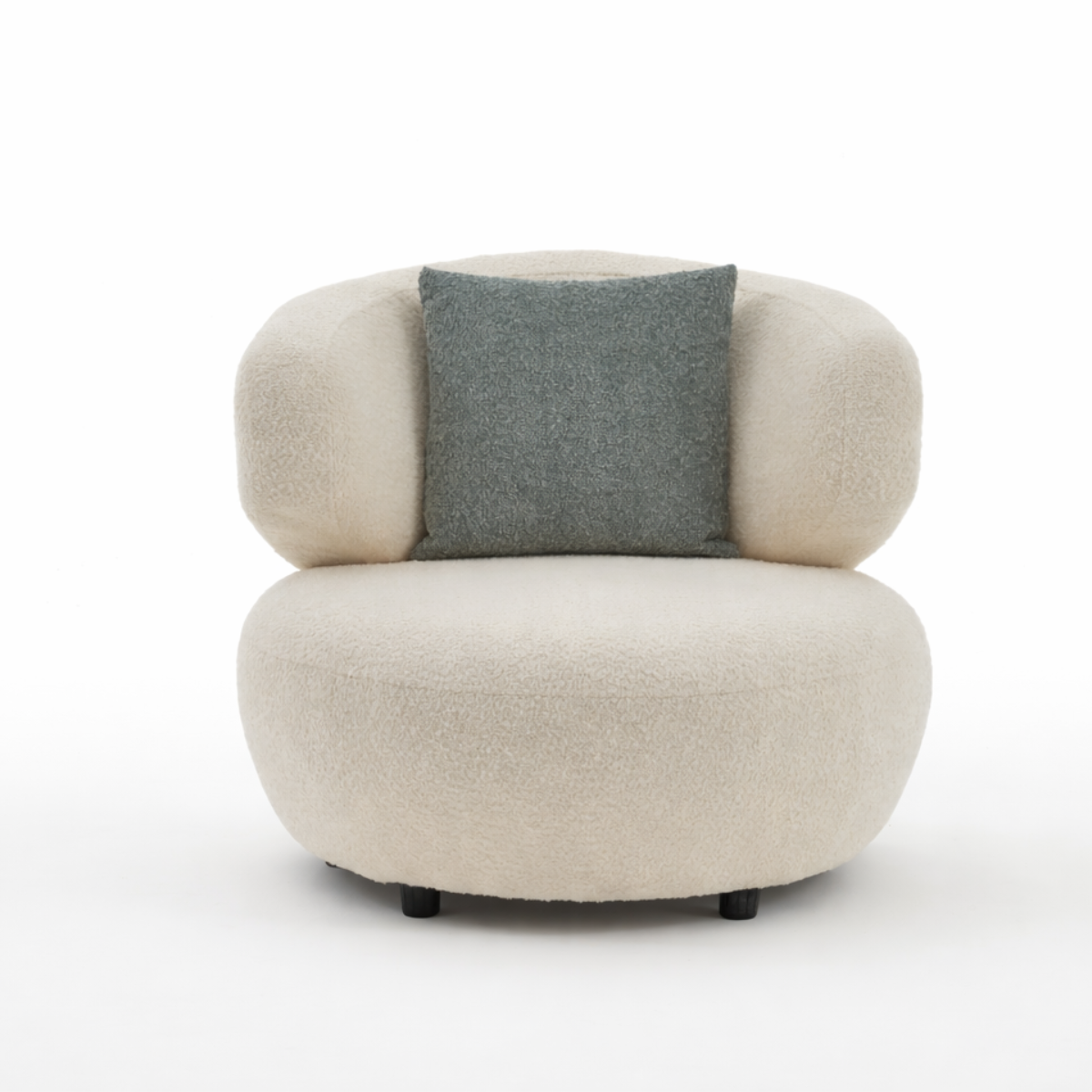 Modern armchair with a gray cushion on a white background