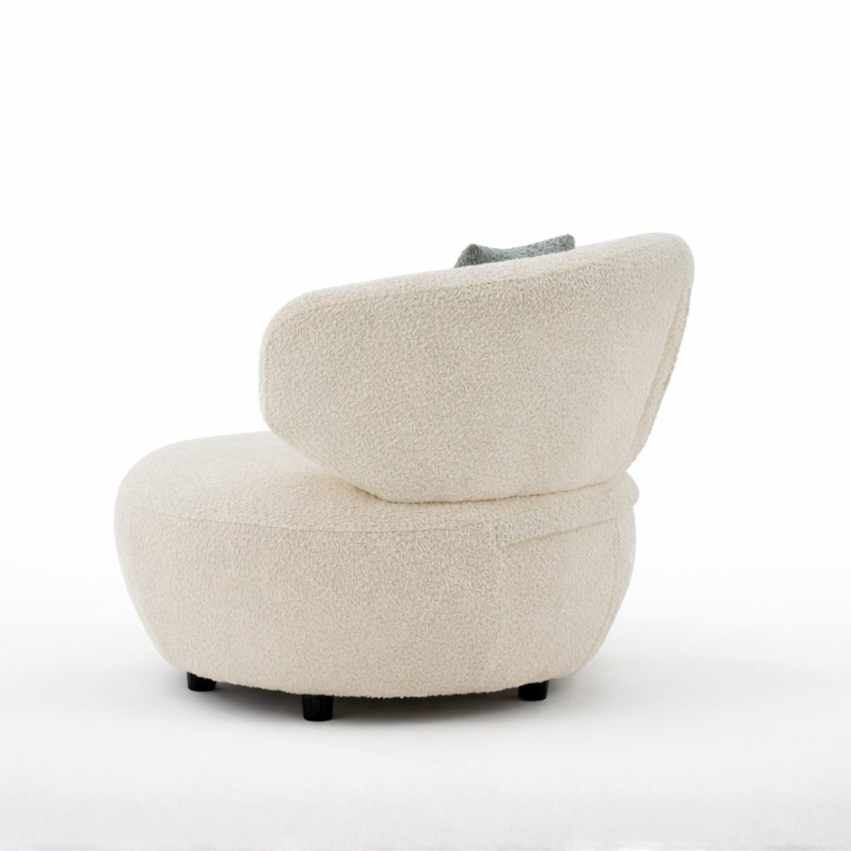 Beige armchair with a unique design on a white background