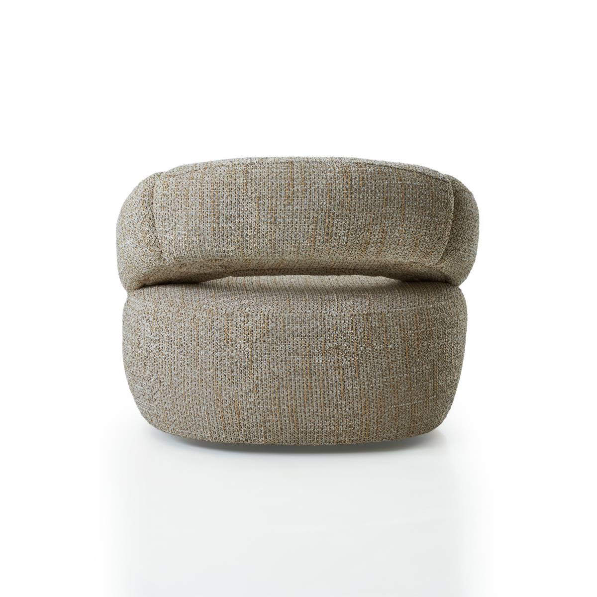 Beige textured armchair on a white background