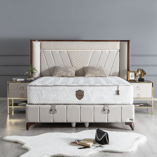 Pat tapițat modern cu ladă, Lusso