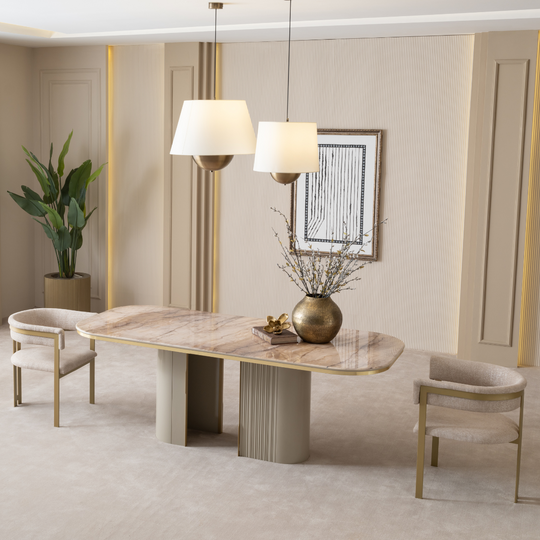 Set Masa de Dining de lux cu Scaune, Massimo