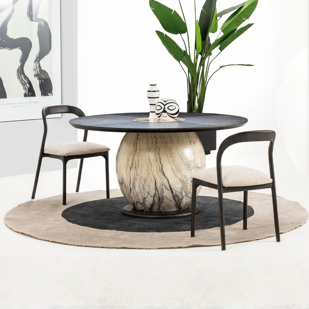 Set Masa cu 4 Scaune de Dining, Gaia