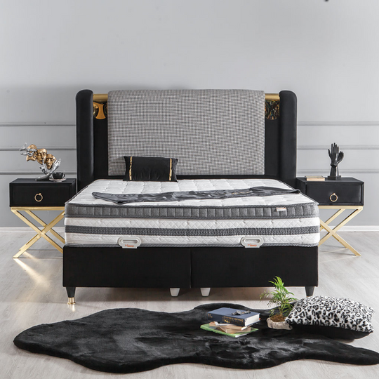 Pat tapițat de lux cu ladă, Moreno