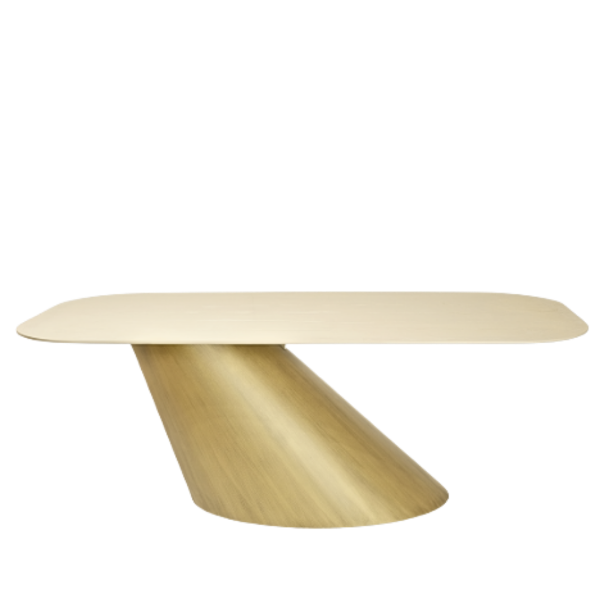 Gold coffee table on a white background