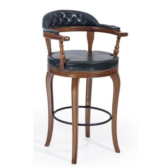 Scaun bar de lux din lemn, Oxford 1, negru