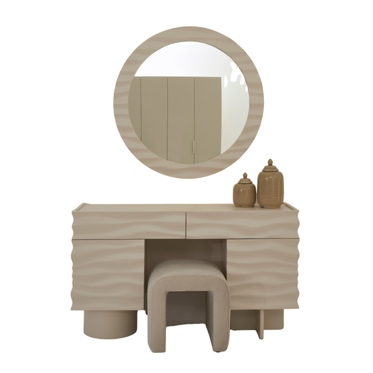 Comoda de Dormitor cu Oglinda si Taburet, Sili H