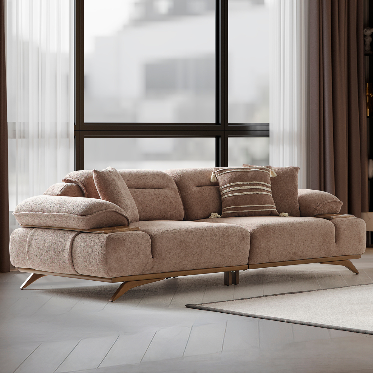 Set Canapea Bucle cu 2 Fotolii, Safir