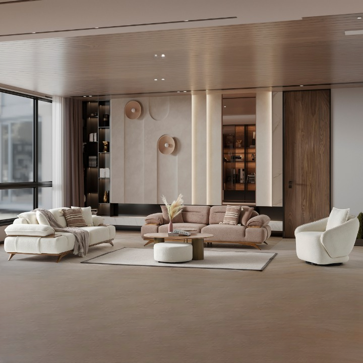 Set Canapea Bucle cu 2 Fotolii, Safir