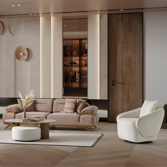 Set Canapea Bucle cu 2 Fotolii, Safir