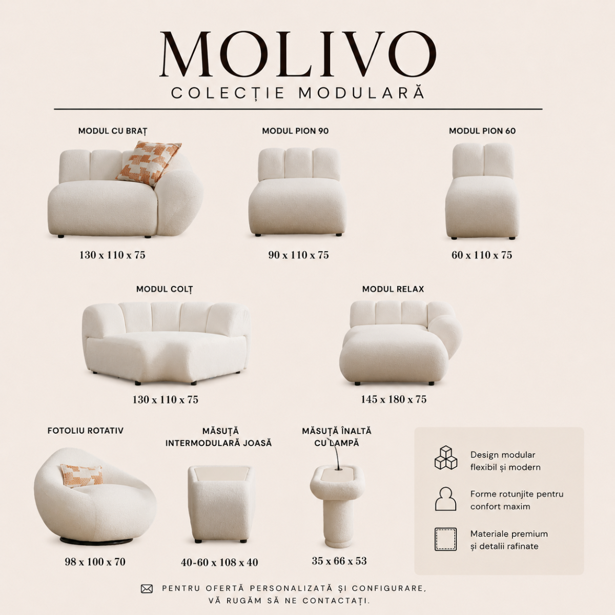 Canapele si Coltare Modulare, Molivo Bucle