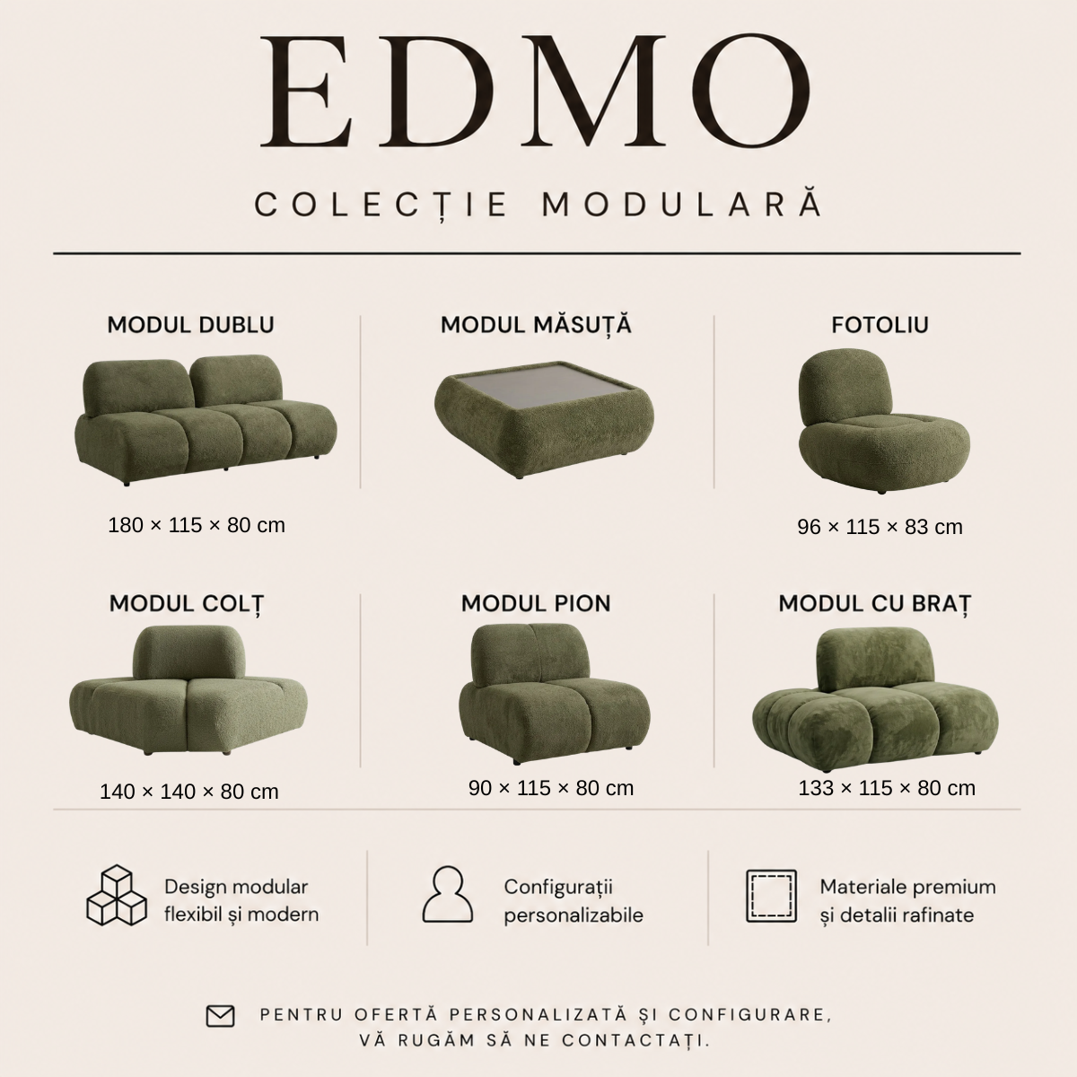 Gama de Canapele si Coltare Modulare, Edmo Bucle