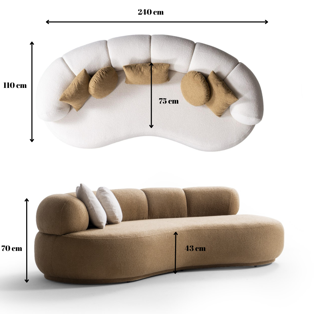 Canapea modernă bucle, Camelia