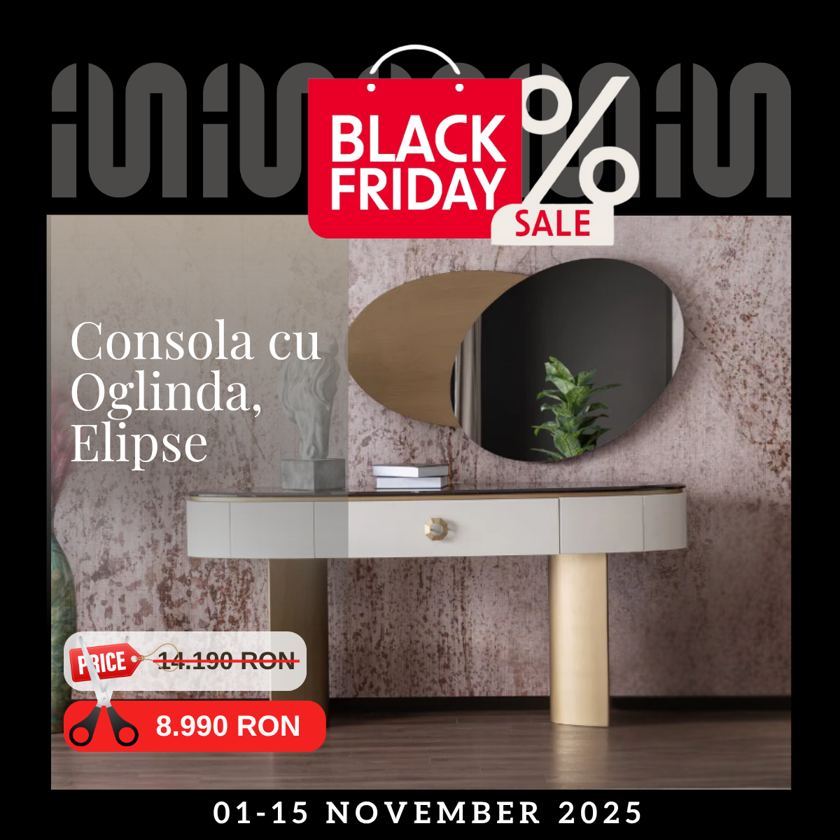 Consola cu oglinda de Lux , Elipse