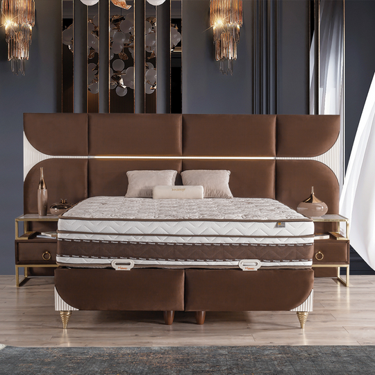 Pat tapițat de lux cu ladă, Lotus