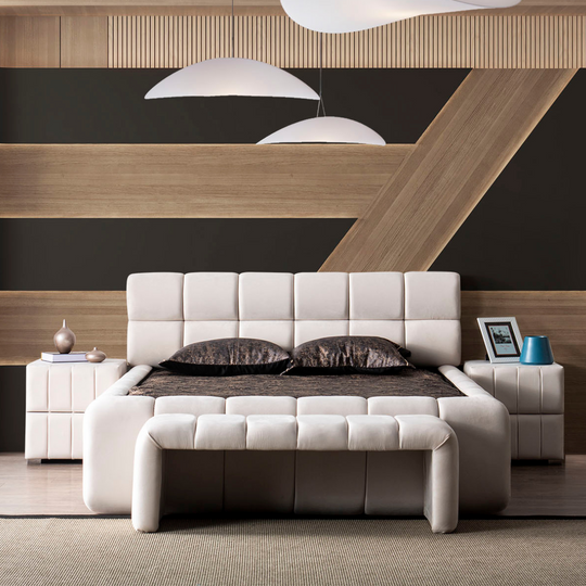 Pat tapițat modern cu ladă, Lugano A