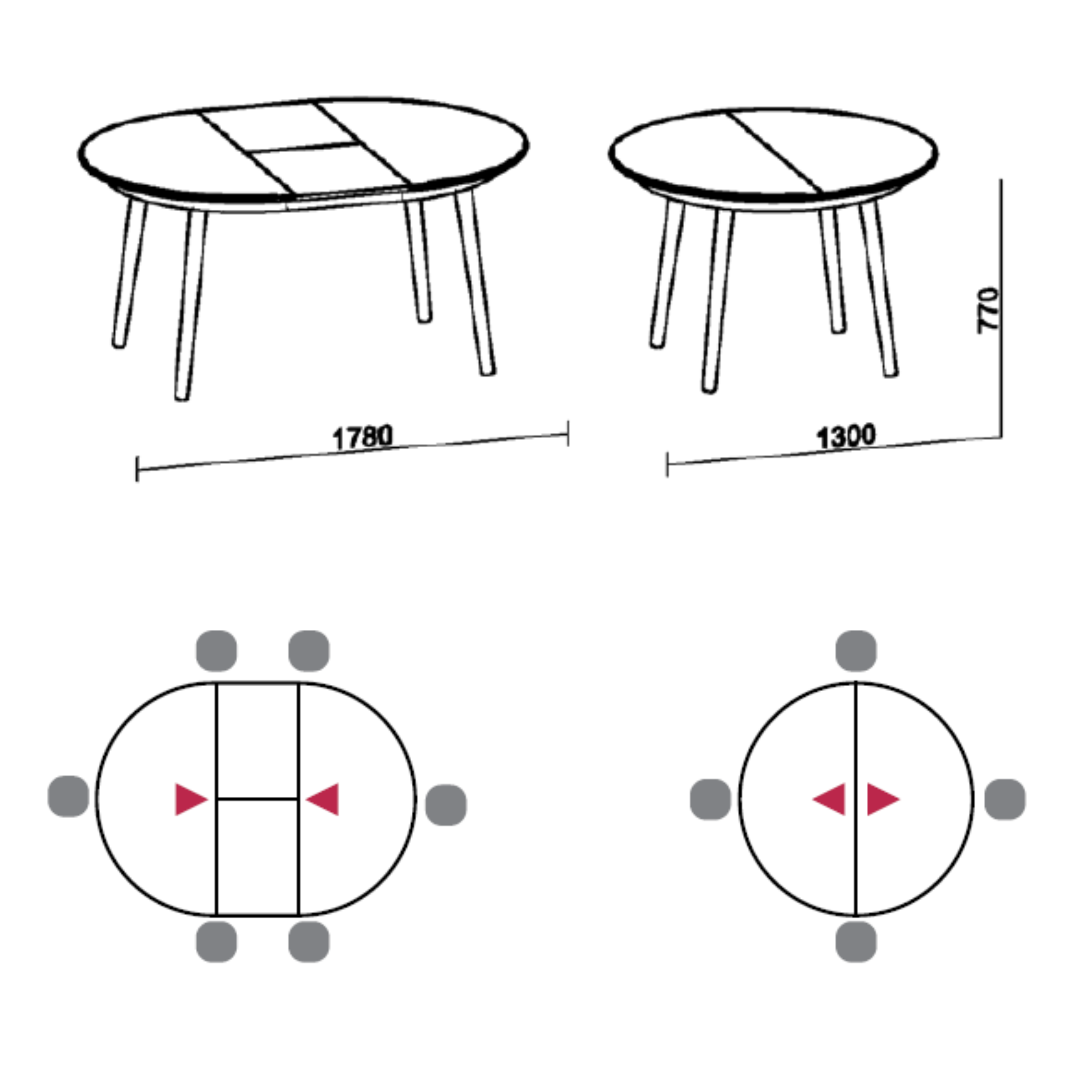 Masa de Dining rotunda, Brin M