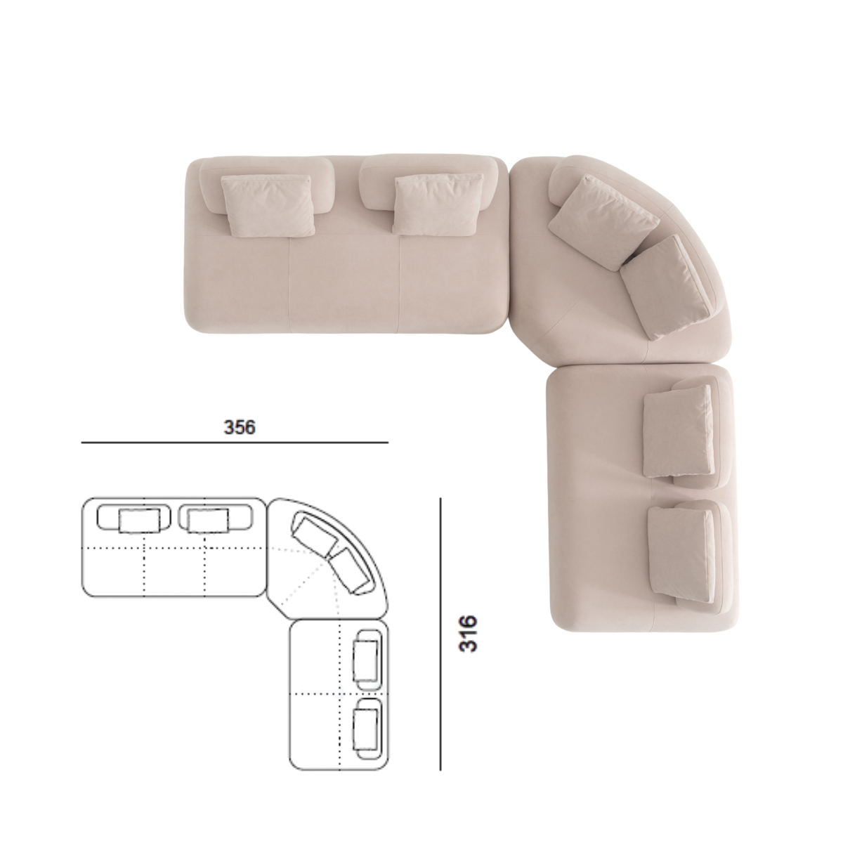 Colectia de Canapele si Coltare Modulare, Marshmallow