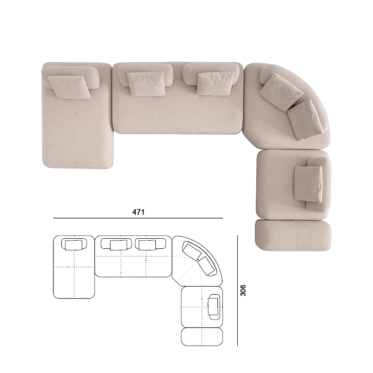 Colectia de Canapele si Coltare Modulare, Marshmallow