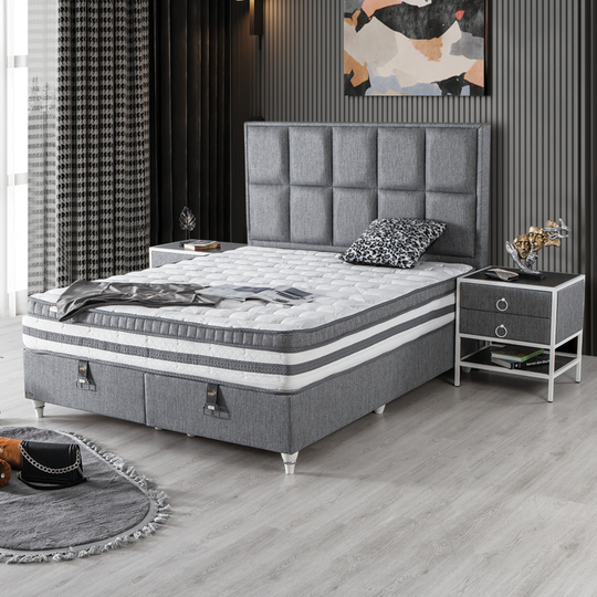 Pat tapițat modern cu ladă, Vegas