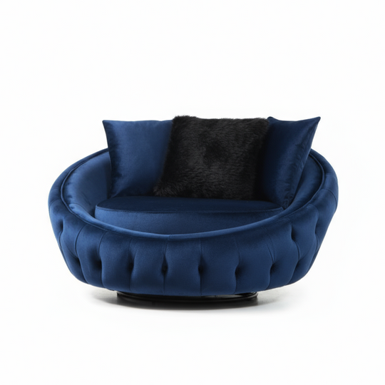 Fotoliu cu puff Chester de lux rotativ, London