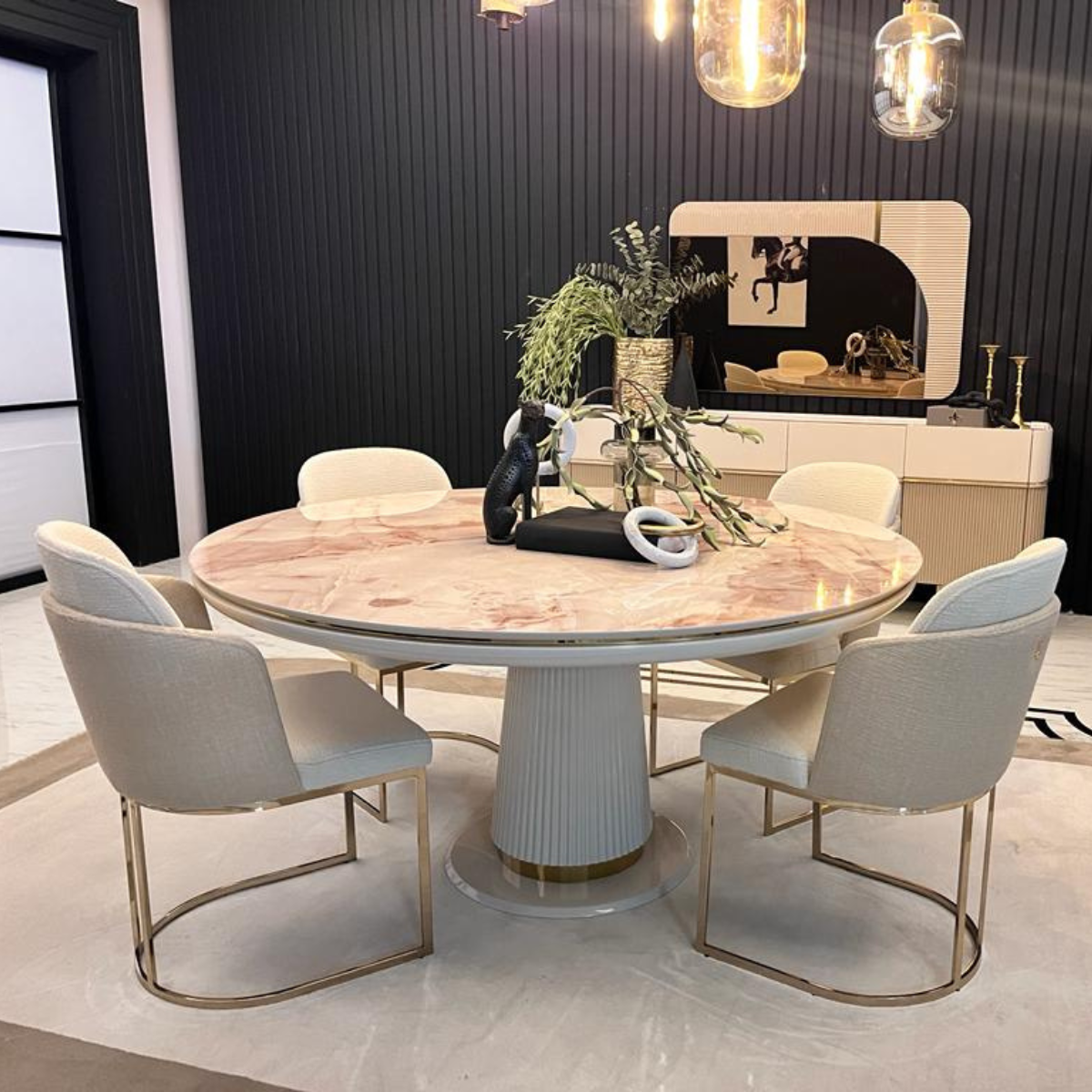 Masa Dining rotunda de lux, Electra – intermobilifurniture