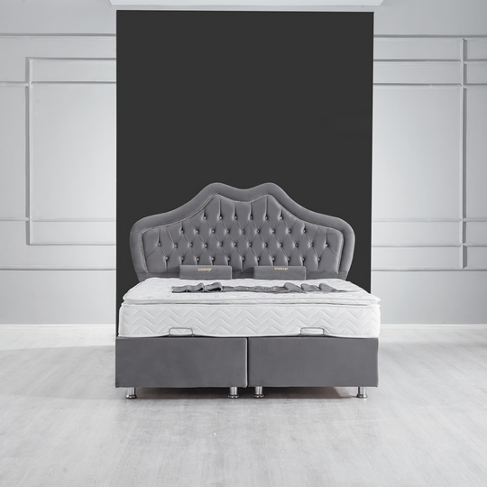 Pat tapițat de lux cu ladă, Pink